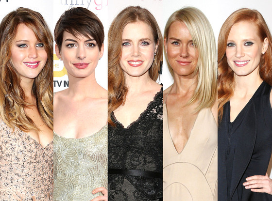 Jessica Chastain, Jennifer Lawrence, Anne Hathaway, Naomi Watts, Amy Adams Jessica Chastain, Jennifer Lawrence, Anne Hathaway, Naomi Watts, Amy Adams